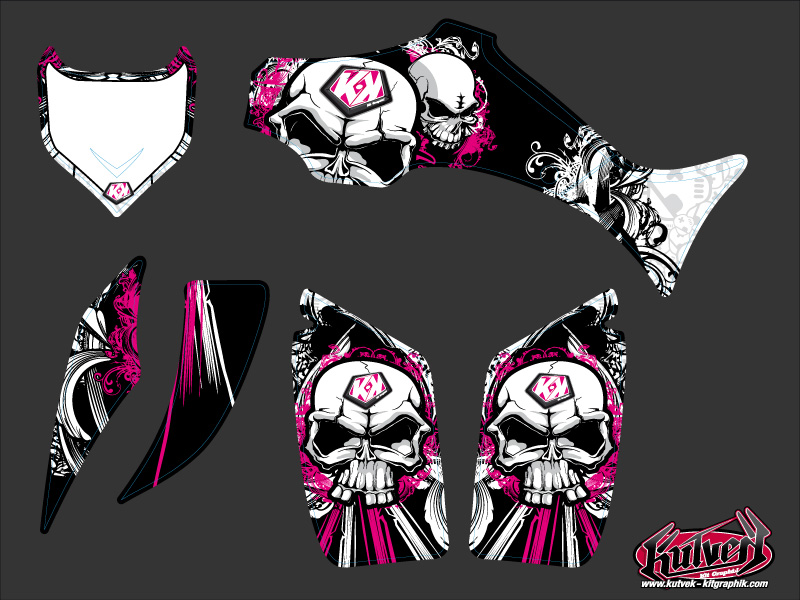 Kit Déco Quad Trash Yamaha 350-450 Wolverine Noir Rose (2006-2009) - vue 2
