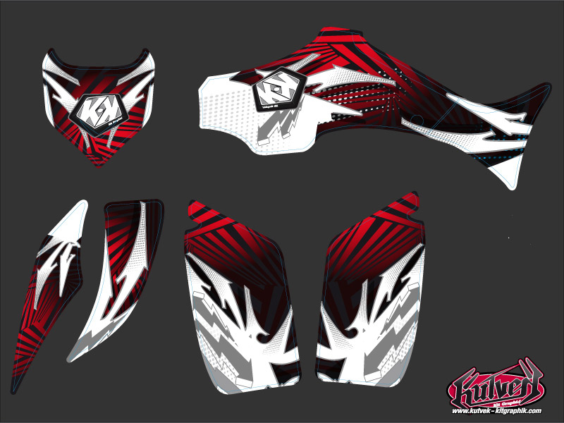 Kit Déco Quad Graff Yamaha Wolverine 350-450 Rouge 2006-2009 KUTVEK - vue 2