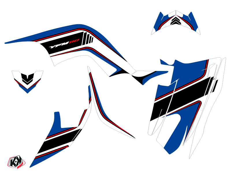 Kit Déco Quad Corporate Yamaha 90 Raptor Bleu (2009-2023) KUTVEK - vue 2