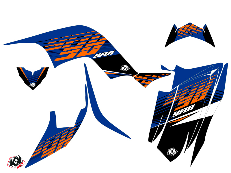 Kit Déco Quad Flow Yamaha 90 Raptor Orange (2009-2023) KUTVEK - vue 2