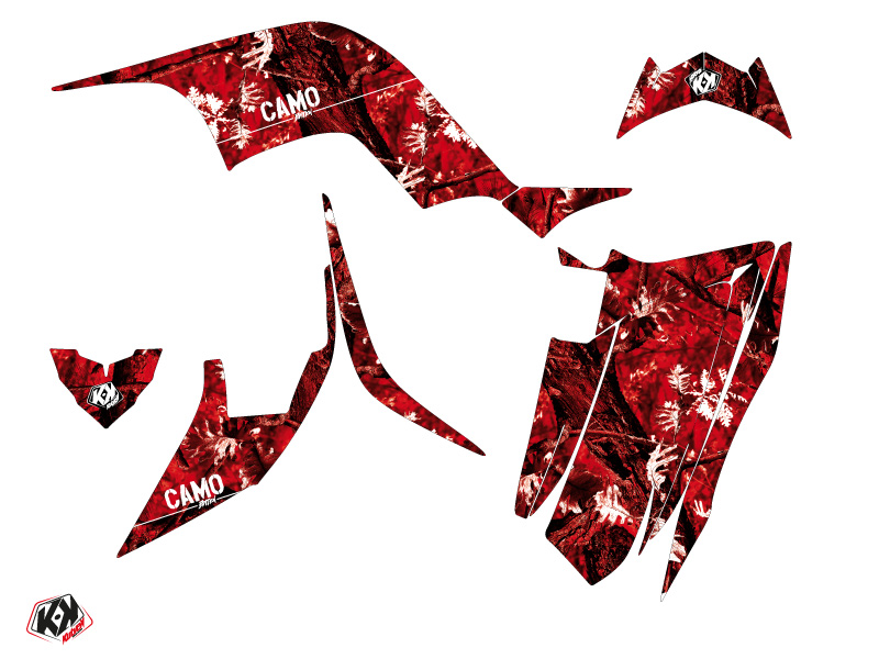 Kit Déco Quad Camo Yamaha 90 Raptor Rouge KUTVEK (2009-2023) - vue 2