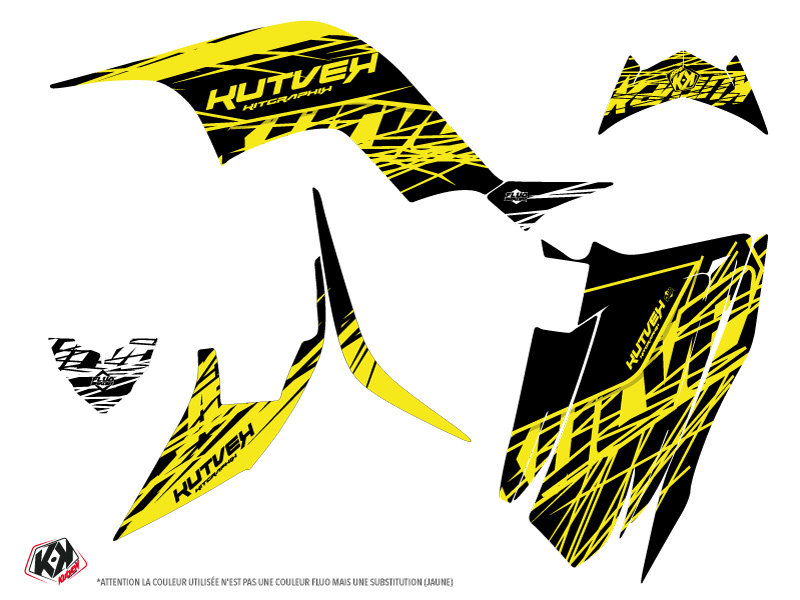 Kit Déco Quad Eraser Fluo Yamaha 90 Raptor Jaune KUTVEK (2009-2023) - vue 2