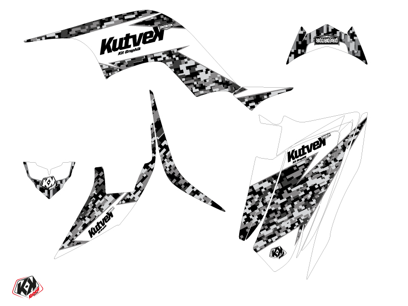Kit Déco Quad Predator Yamaha 90 Raptor Blanc (2009-2023) KUTVEK - vue 2