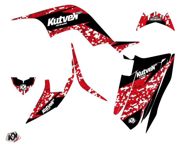 Kit décoration Quad Prédator Yamaha 90 Raptor rouge (2009-2023) - vue 2