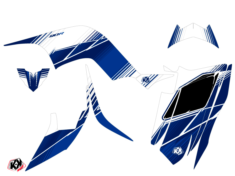 Kit Déco Quad Stripe Yamaha 90 Raptor Bleu Nuit KUTVEK - vue 2