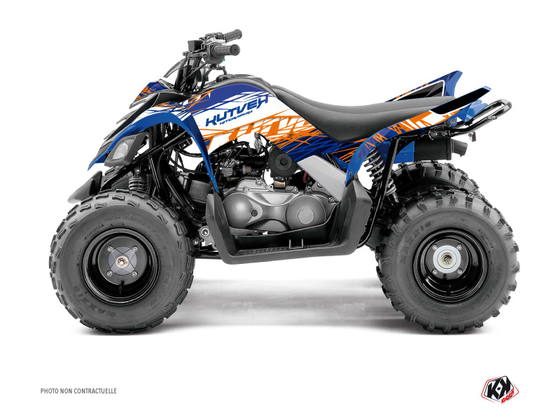 Kit Déco Quad Eraser Yamaha 90 Raptor Bleu Orange KUTVEK (2009-2023)