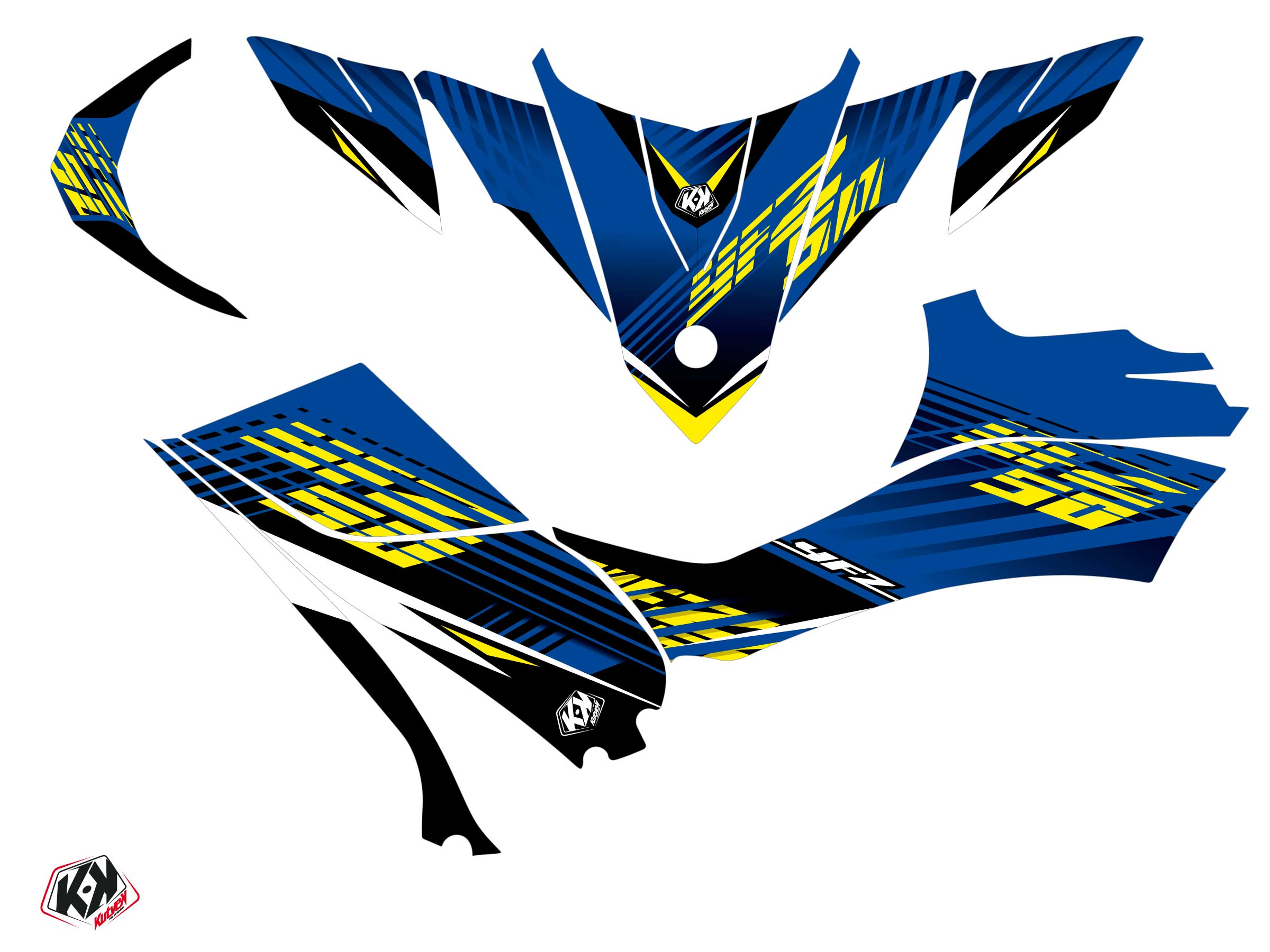 Kit Déco Quad Flow Yamaha 50 YFZ Jaune KUTVEK (2016-2023) - vue 2