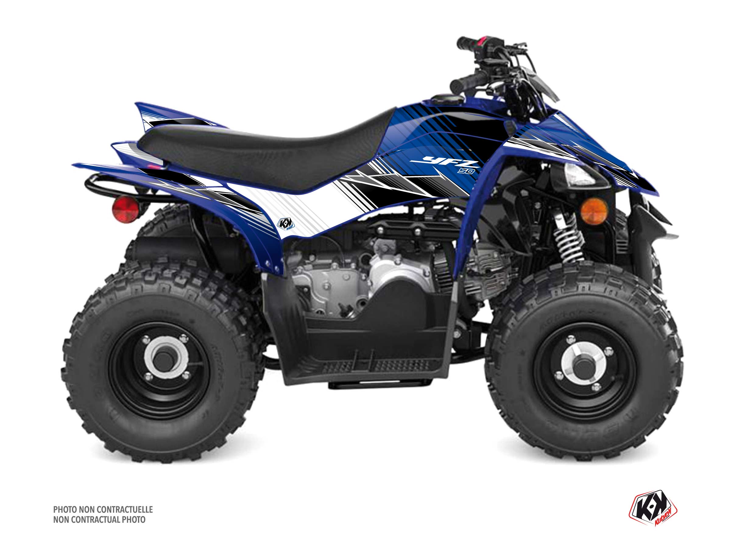 Kit déco quad Stripe Yamaha 50 YFZ gris (2016-2023) KUTVEK