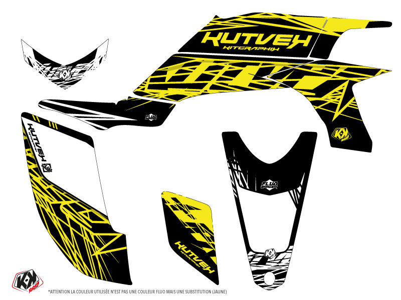 Kit déco quad Eraser Fluo Yamaha 450 YFZ Jaune KUTVEK (2004-2009) - vue 2