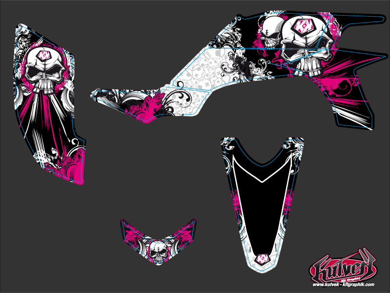 Kit Déco Quad Trash Yamaha 450 YFZ Noir Rose (2004-2009) - vue 2