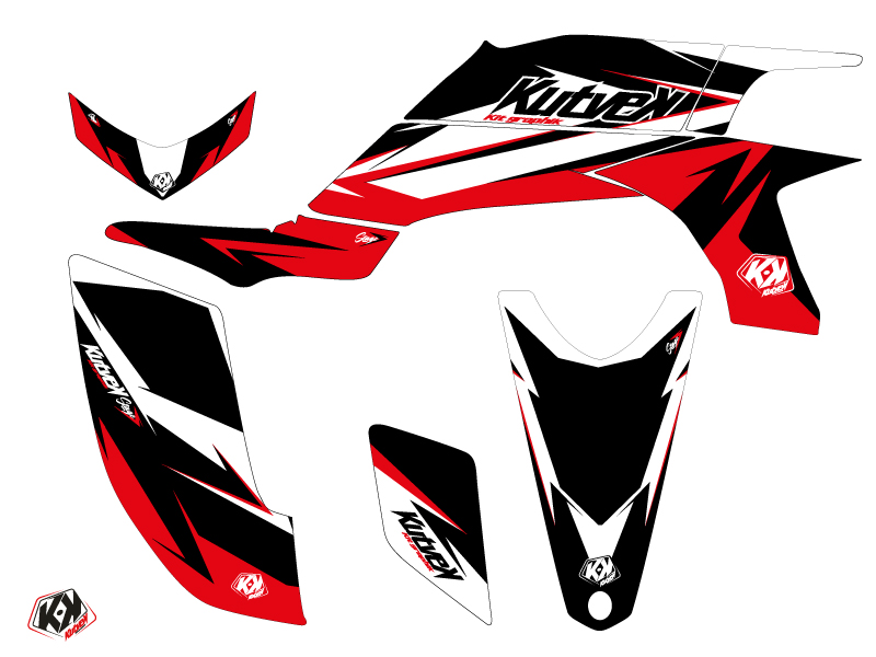 Kit Déco Quad Stage Yamaha 450 YFZ Noir Rouge (2004-2009) KUTVEK - vue 2