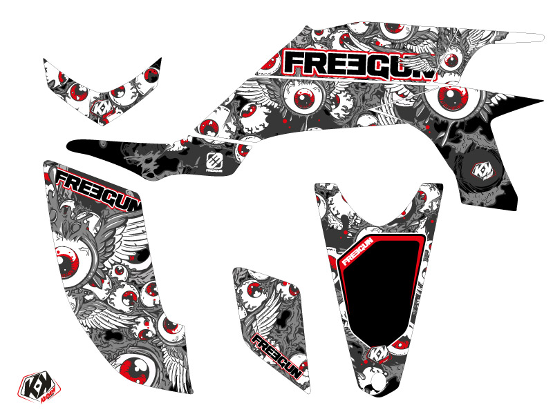 Kit Déco Quad Freegun Eyed Yamaha 450 YFZ Rouge (2004-2009) - vue 2