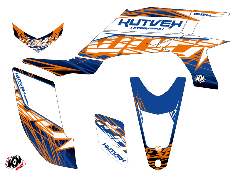 Kit Déco Quad Eraser Yamaha 450 YFZ Bleu Orange (2012-2013) KUTVEK - vue 2