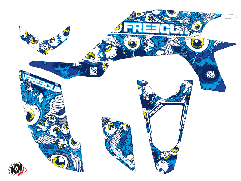 Kit déco Freegun Eyed Yamaha 450 YFZ bleu (2012-2013) - vue 2