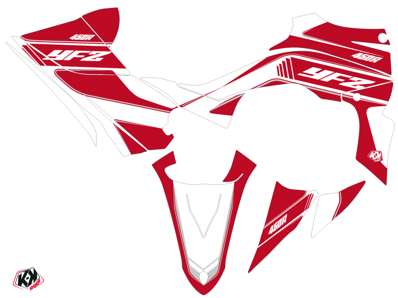 Kit décoratif Yamaha 450 YFZ-R rouge noir KUTVEK (2009-2013) - vue 2