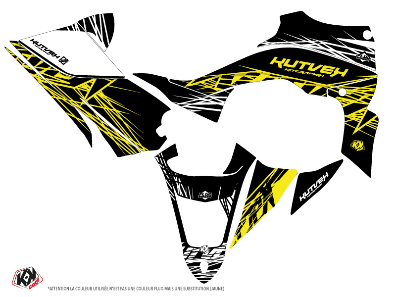 Kit Déco Quad Eraser Fluo Yamaha 450 YFZ R Jaune (2009-2013) - vue 2
