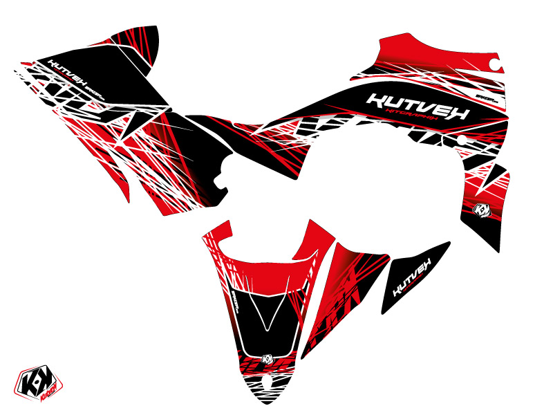 Kit Déco Quad Eraser Yamaha 450 YFZ R Rouge Blanc KUTVEK (2009-2013) - vue 2