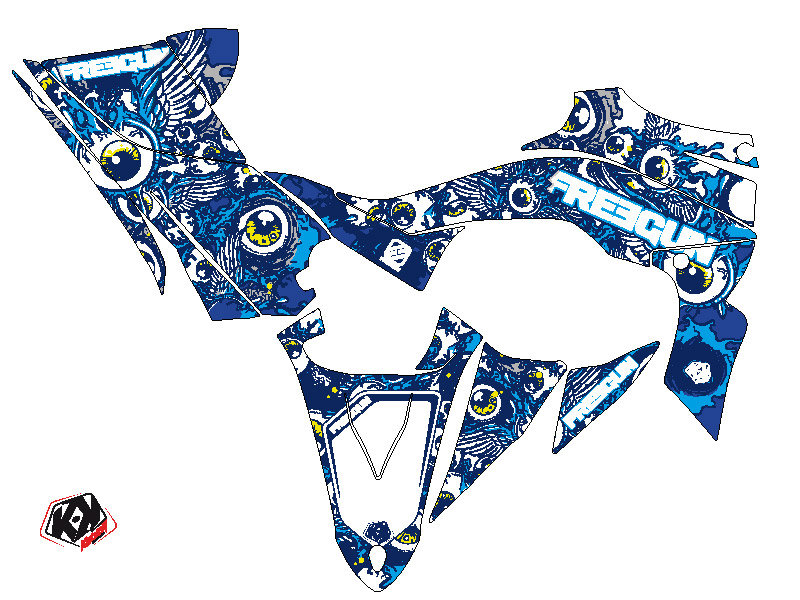 Kit Déco Quad Freegun Eyed Yamaha 450 YFZ R Bleu (2009-2013) - vue 2