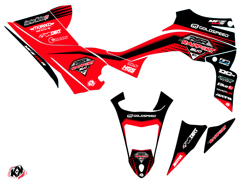Kit Déco Quad Replica By Rapport K20 Yamaha 450 YFZ R Rouge Noir (2009-2013) - vue 2