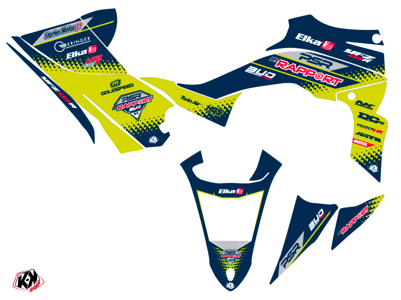 Kit décoratif Quad Replica By Rapport K20 Yamaha 450 YFZ R bleu jaune (2009-2013) - vue 2