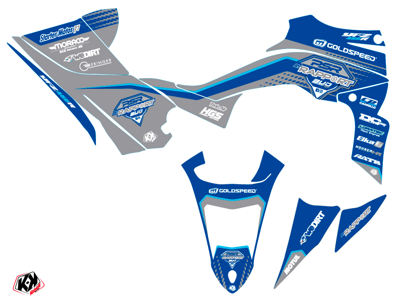 Kit Déco Quad Replica By Rapport K20 Yamaha 450 YFZ R Bleu Gris (2009-2013) - vue 2