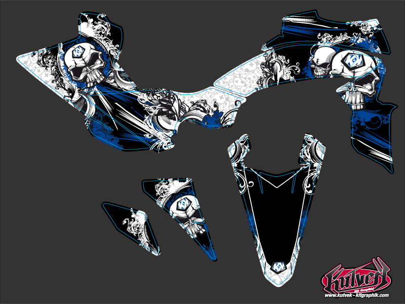Kit décoration Quad Trash Yamaha 450 YFZ R noir bleu 2014-2023 - vue 2
