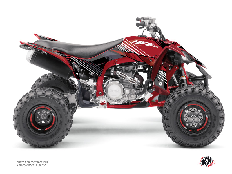Kit Déco Quad Stripe Yamaha 450 YFZ R Rouge Noir (2014-2023) KUTVEK