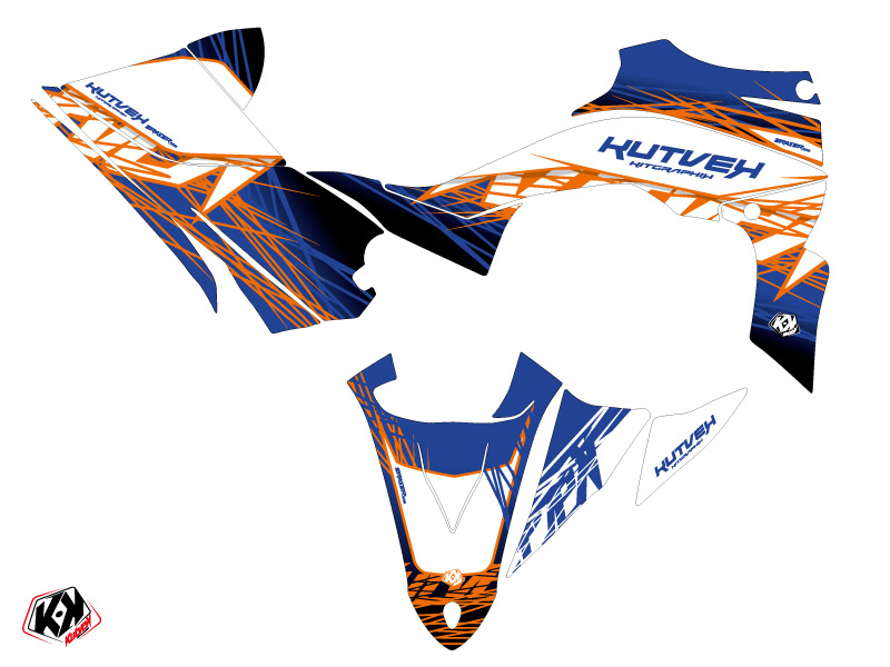 Kit Déco Quad Eraser Yamaha 450 YFZ R Bleu Orange KUTVEK (2014-2023) - vue 2