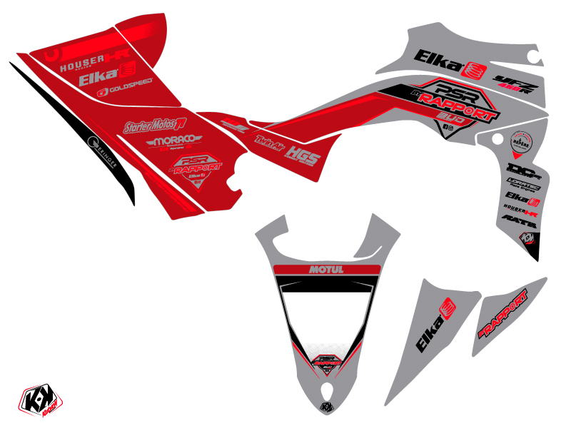 Kit Déco Quad Replica By Rapport K20 Yamaha 450 YFZ R Gris Rouge (2014-2023) - vue 2