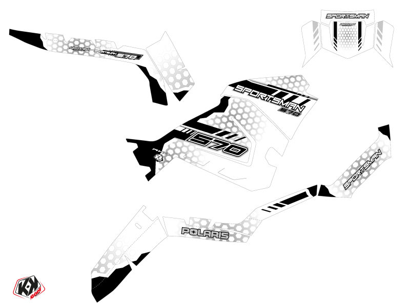 Kit Déco Quad Splinter Polaris 570 Sportsman Blanc (2018-2020) KUTVEK - vue 2