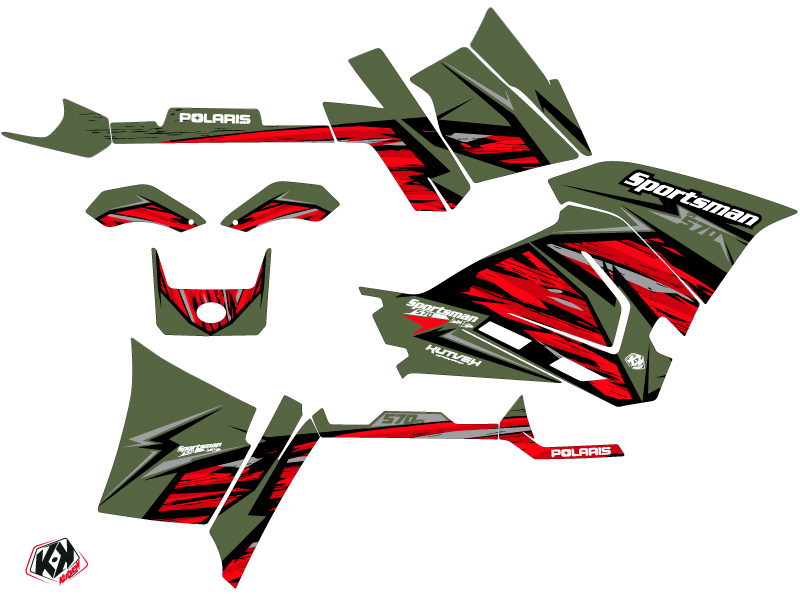 Kit Déco Quad Jungle Polaris 570 Sportsman Forest Vert Rouge 2018-2020 - vue 2