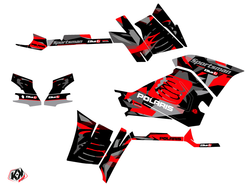 Kit décoration quad KUTVEK Polaris 570 Sportsman Forest gris rouge (2018-2020) - vue 2