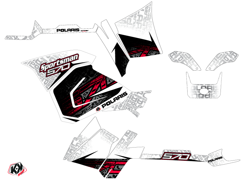 Kit Déco Quad Polaris 570 Sportsman Forest Blanc KUTVEK (2021-2023) - vue 2