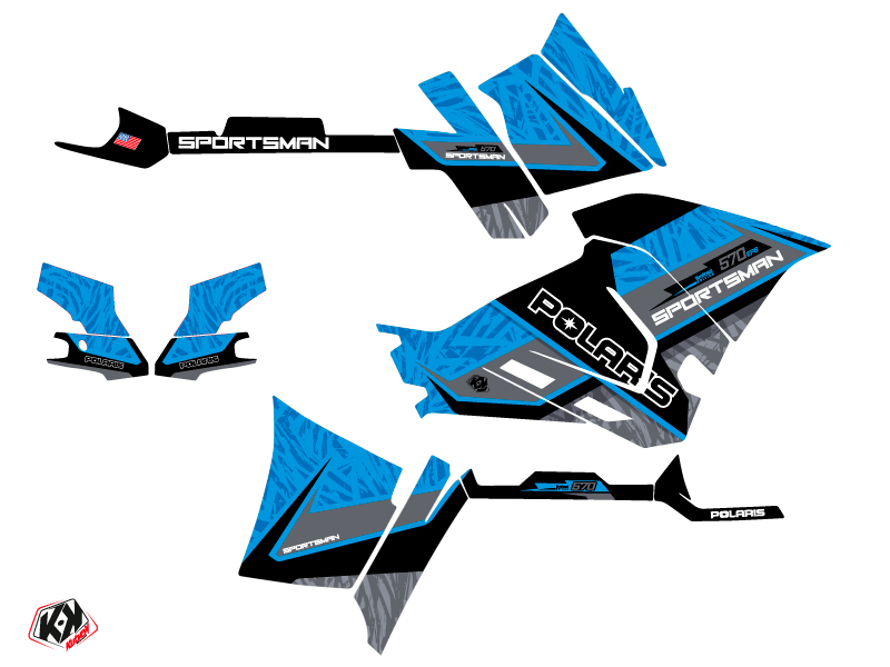 Kit Déco Quad Série Polaris 570 Sportsman Forest Bleu (2021-2023) KUTVEK - vue 2