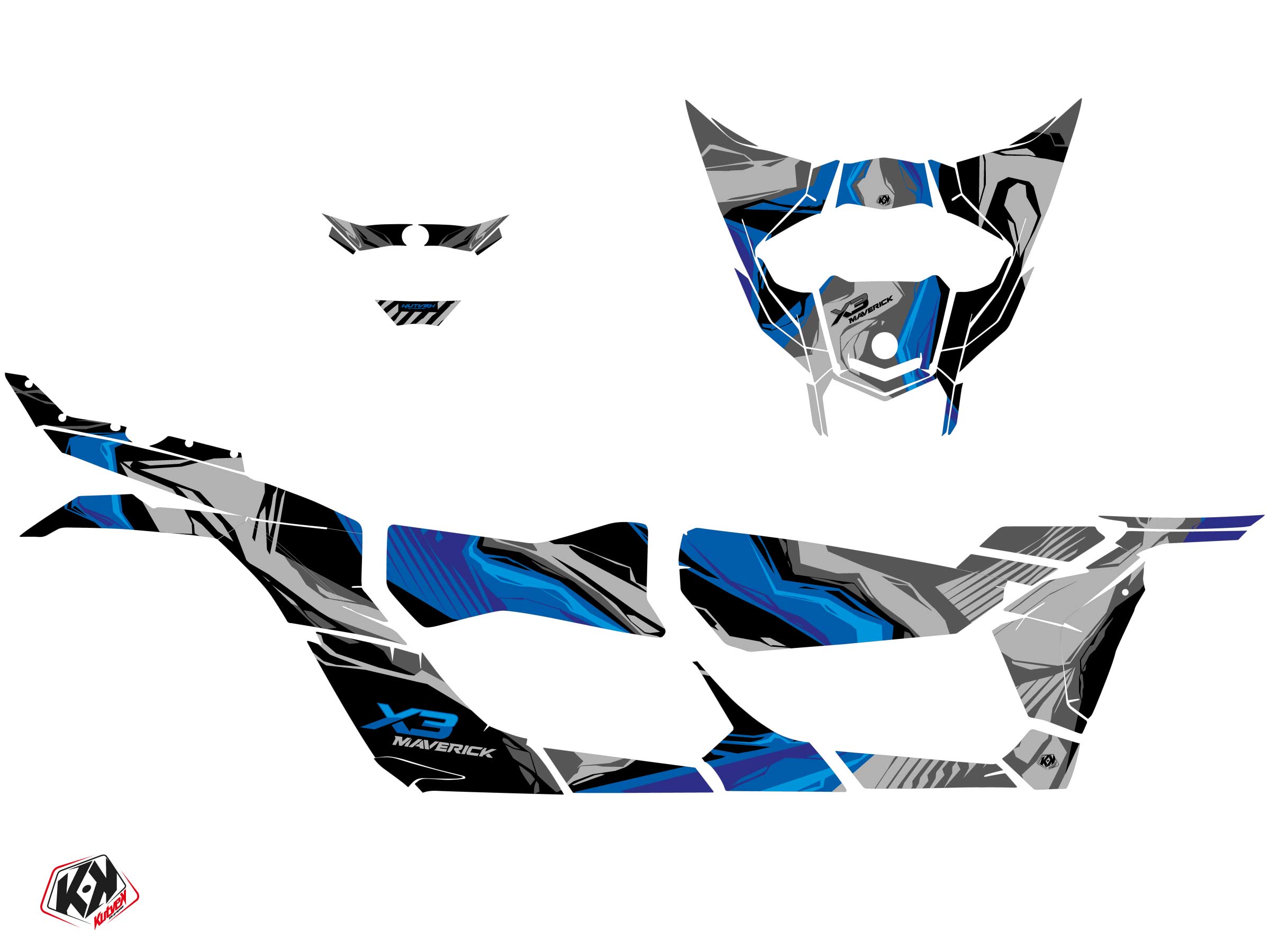 Kit Déco SSV Kliff Can-Am Maverick X3 MAX Bleu (2017-2023) - vue 2