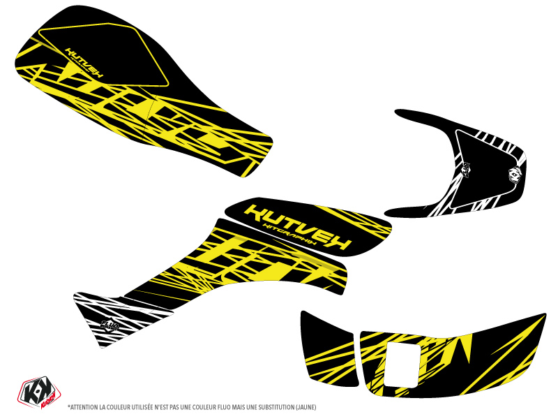 Kit Déco Quad Eraser Fluo Honda EX 400 Jaune (2008-2014) - vue 2