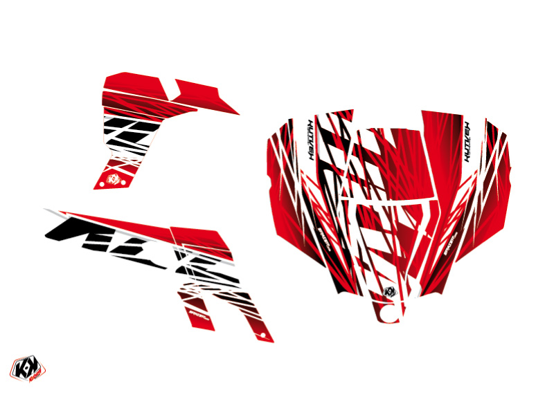 Kit Déco SSV Eraser Can-Am Commander Rouge Blanc 2012-2018 - vue 2