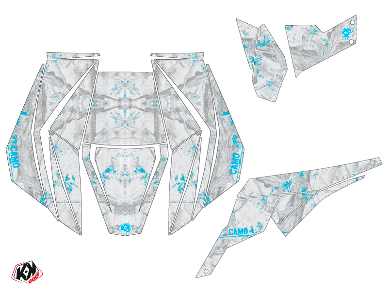 Kit Déco SSV Camo Can Am Maverick Blanc Bleu (2013-2017) KUTVEK - vue 2
