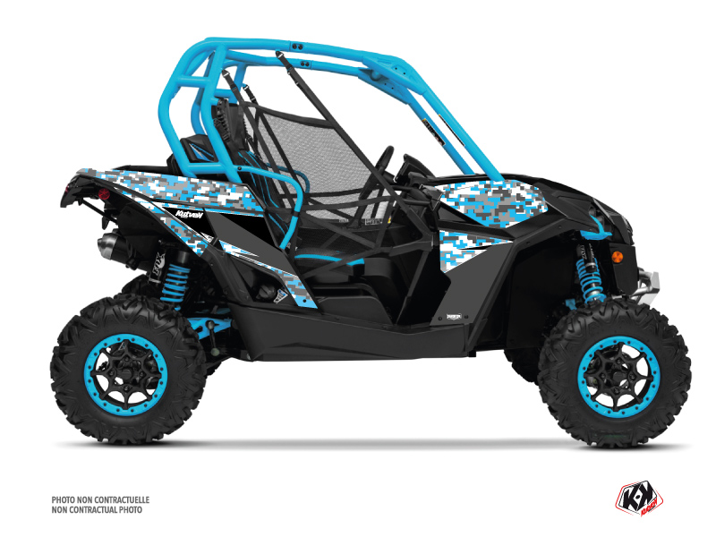 Kit Déco SSV Predator Can-Am Maverick Bleu Blanc 2013-2017