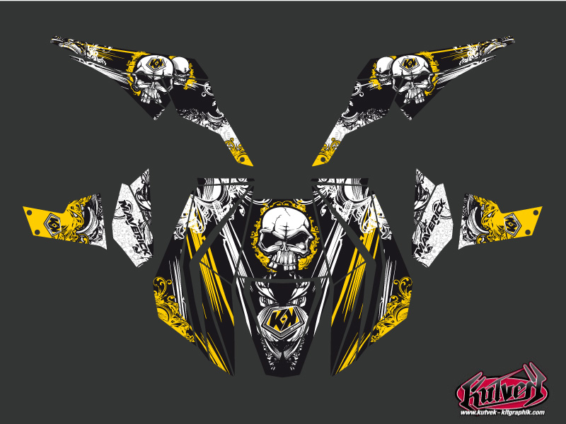 Kit Déco SSV Trash Can Am Maverick Noir Jaune 2013-2017 - vue 2