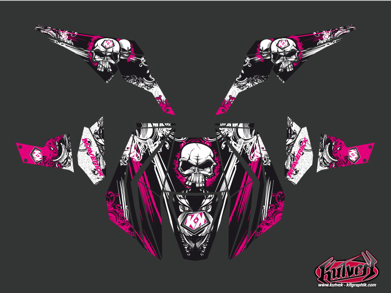 Kit Déco SSV Trash Can Am Maverick Noir Rose (2013-2017) KUTVEK - vue 2