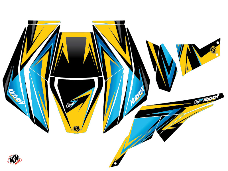 Kit déco SSV Stage Can-Am Maverick jaune bleu (2013-2017) KUTVEK - vue 2