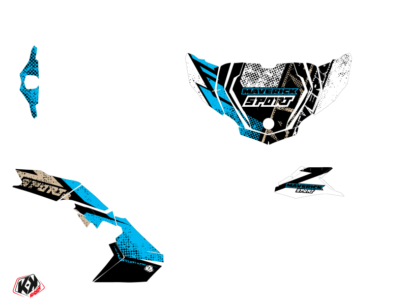 Kit Déco SSV Kraft Can Am Maverick Sport Blanc Bleu (2018-2023) - vue 2