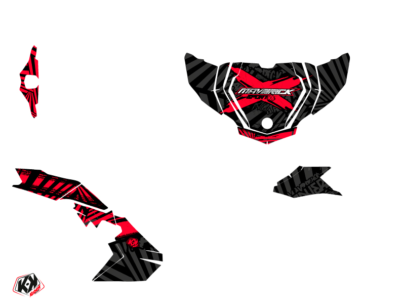 Kit Déco SSV Kollector Can Am Maverick Sport Noir Rouge 2018-2023 - vue 2