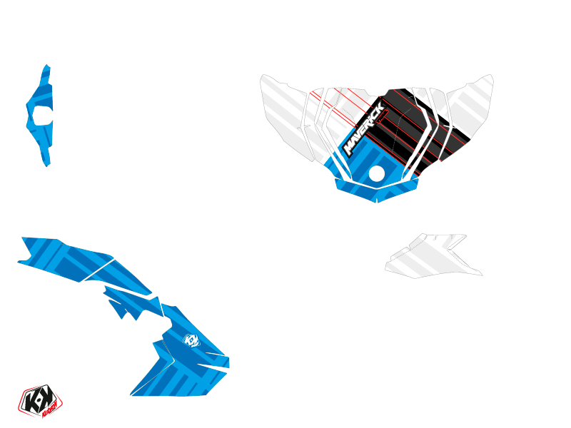 Kit Déco SSV Kutvek Can Am Maverick Trail Blanc Bleu 2018-2023 - vue 2
