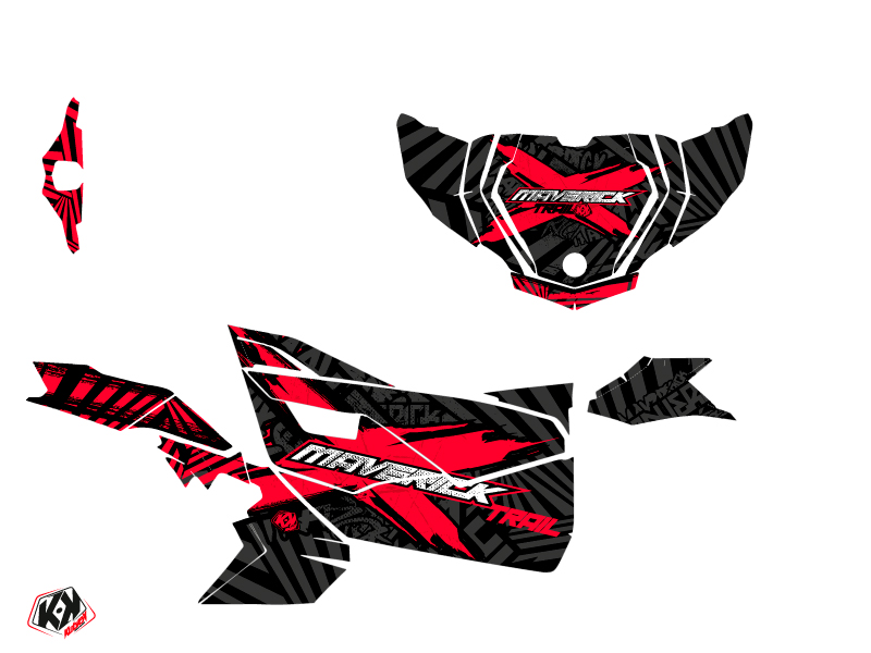 Kit Déco SSV Kollector Can Am Maverick Trail Avec Portes Noir Rouge (2018-2023) - vue 2