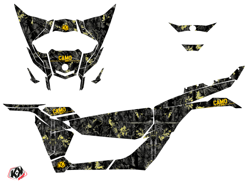 Kit Déco SSV Camo Can-Am Maverick X3 Noir Jaune 2017-2023 Kutvek - vue 2