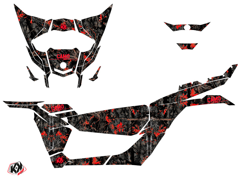 Kit Déco SSV Camo Can Am Maverick X3 Noir Rouge KUTVEK (2017-2023) - vue 2