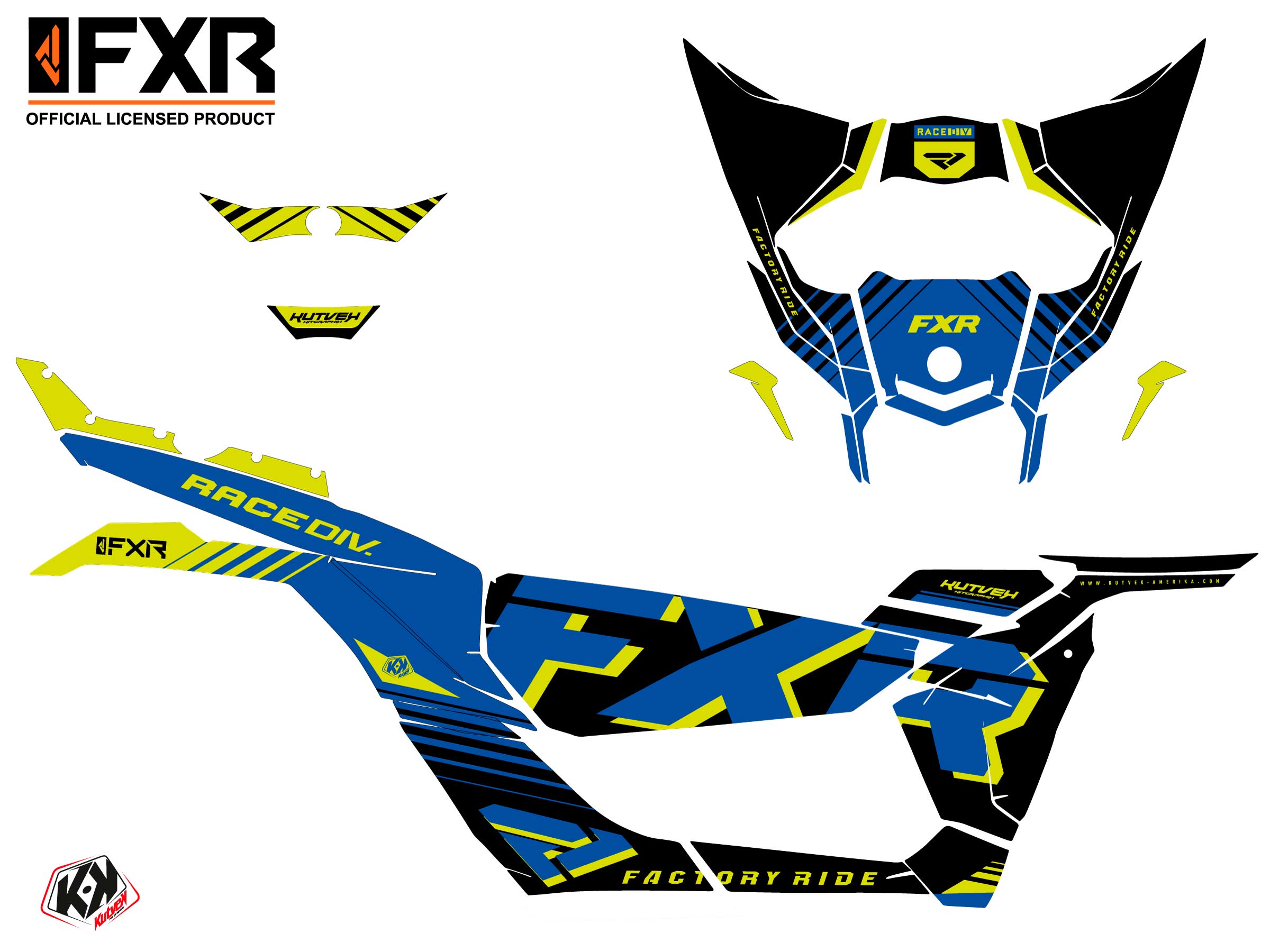 Kit décoration SSV FXR N1 Can Am Maverick X3 bleu (2017-2023) - vue 2