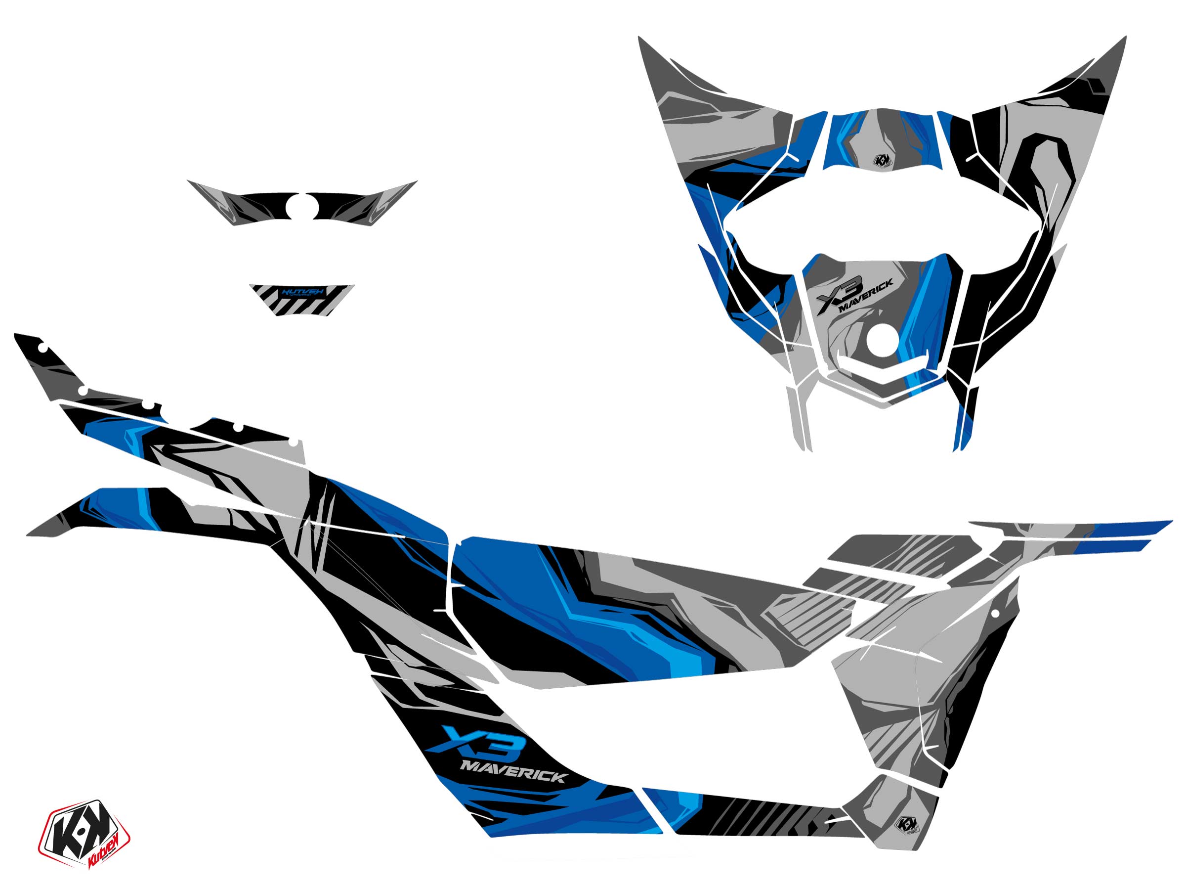 Kit Décoration KUTVEK SSV Kliff Can-Am Maverick X3 Bleu (2017-2023) - vue 2